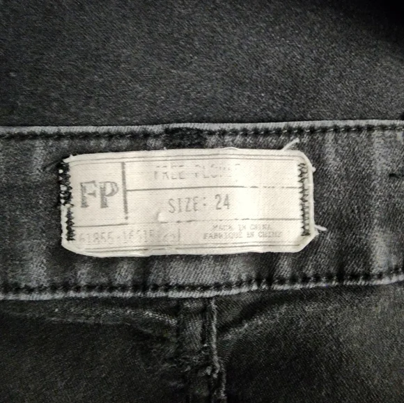 Free People Black Denim Skinny Jeans Overalls - Picture 11 of 13